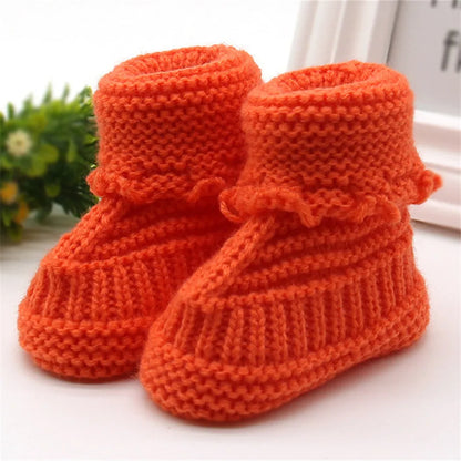 Chaussons Bébé Tricotés Faits Main – Chaussons Hiver Chauds pour Nouveau-Né 0-24 Mois