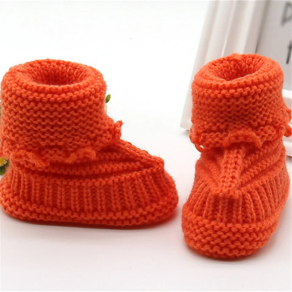 Chaussons Bébé Tricotés Faits Main – Chaussons Hiver Chauds pour Nouveau-Né 0-24 Mois
