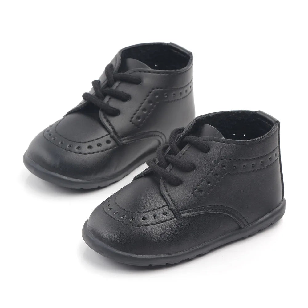 Chaussures Rétro en Cuir Antidérapantes pour Nouveau-né et Tout-petit™
