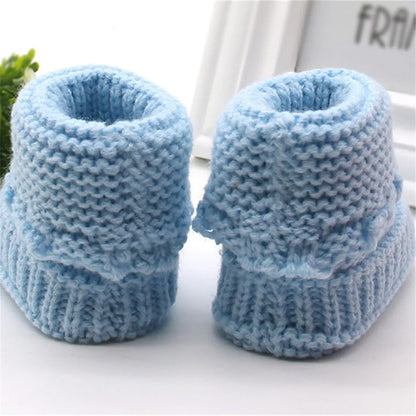 Chaussons Bébé Tricotés Faits Main – Chaussons Hiver Chauds pour Nouveau-Né 0-24 Mois