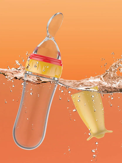 🥄 Biberon Cuillère en Silicone – Pour Nourrissons – Aliment Liquide ou Semi-Liquide – Sans BPA – Facile à Presser™