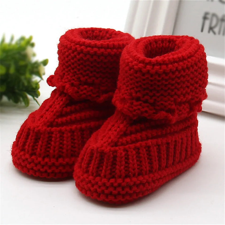 Chaussons Bébé Tricotés Faits Main – Chaussons Hiver Chauds pour Nouveau-Né 0-24 Mois