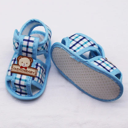 Sandales Bébé d’Été à Motif Ourson – Premiers Pas Semelle Souple™