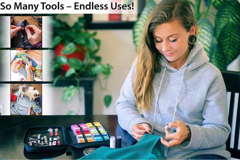 🧵 Kit de Couture Complet DIY – Boîte Multifonction pour Broderie, Raccommodage et Couture à la Main™ - Planète bébé
