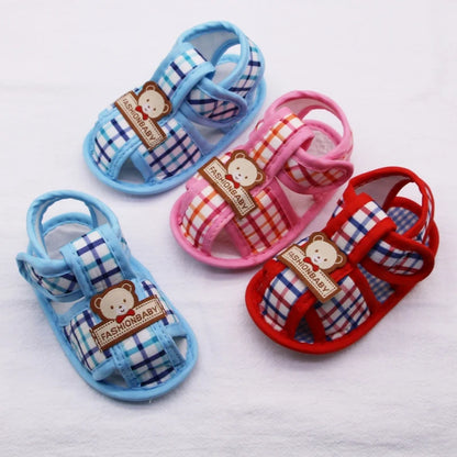 Sandales Bébé d’Été à Motif Ourson – Premiers Pas Semelle Souple™