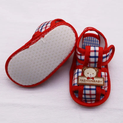 Sandales Bébé d’Été à Motif Ourson – Premiers Pas Semelle Souple™