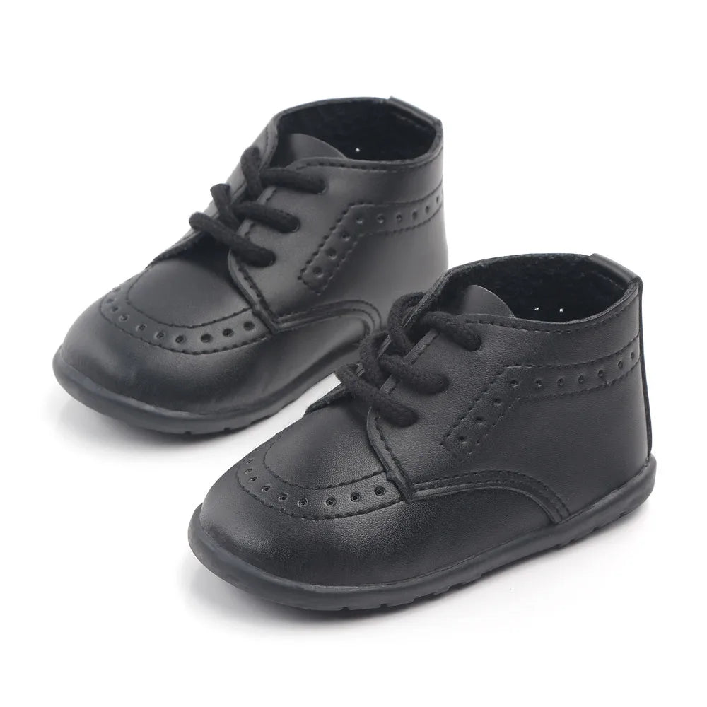 Chaussures Rétro en Cuir Antidérapantes pour Nouveau-né et Tout-petit™