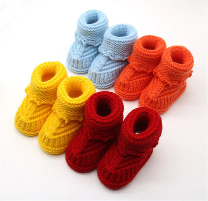 Chaussons Bébé Tricotés Faits Main – Chaussons Hiver Chauds pour Nouveau-Né 0-24 Mois