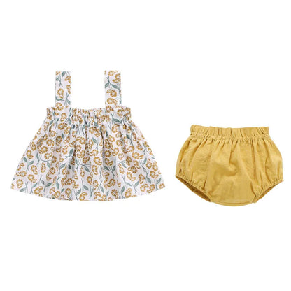 👗☀️ Ensemble Été Bébé Fille – Robe Imprimée + Culotte PP – 2 Pièces – Ultra Léger &amp; Confortable – Lawadka™ - Planète bébé