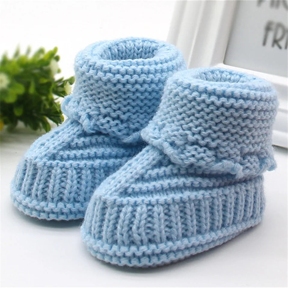 Chaussons Bébé Tricotés Faits Main – Chaussons Hiver Chauds pour Nouveau-Né 0-24 Mois