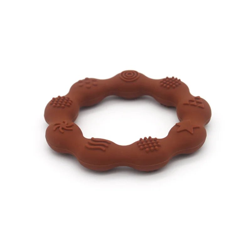 🌸🦷 Anneau de Dentition Fleur – Silicone Alimentaire – Jouet de Molarité &amp; Cognition Tactile pour Bébé™ - Planète bébé