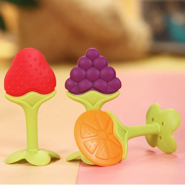 🍓👶 Jouet de Dentition Bébé – Sucette à Mâcher en Silicone en Forme de Fruit™