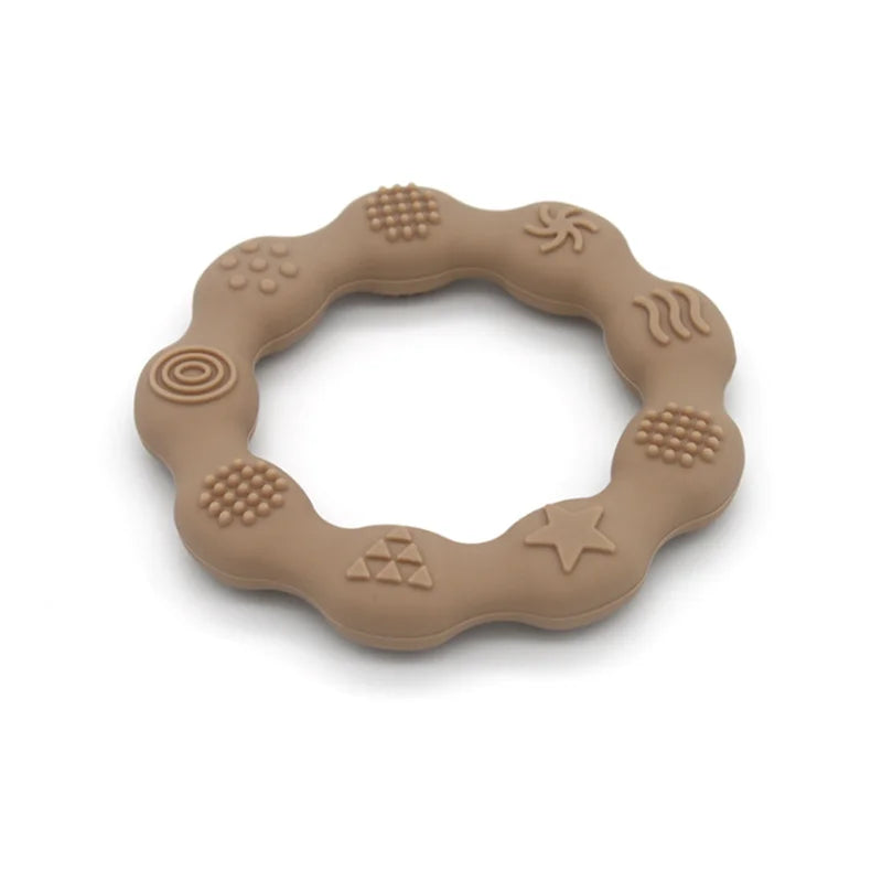 🌸🦷 Anneau de Dentition Fleur – Silicone Alimentaire – Jouet de Molarité &amp; Cognition Tactile pour Bébé™