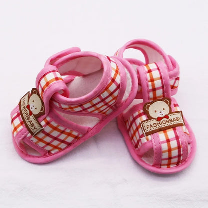Sandales Bébé d’Été à Motif Ourson – Premiers Pas Semelle Souple™