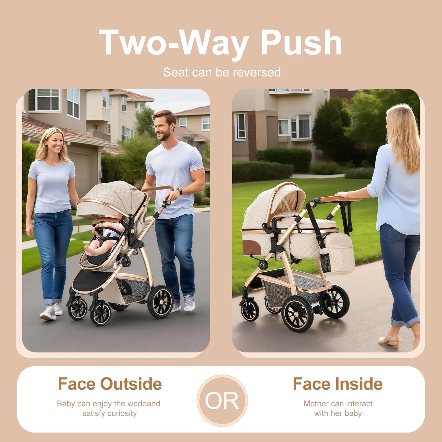 Poussette Bébé 3 en 1 Haute Vue - Planète bébé