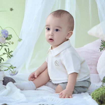 👶 Barboteuse Bébé Garçon Dave &amp; Bella – Manches Courtes – 100% Confort Été – 6 à 24 Mois ™ - Planète bébé