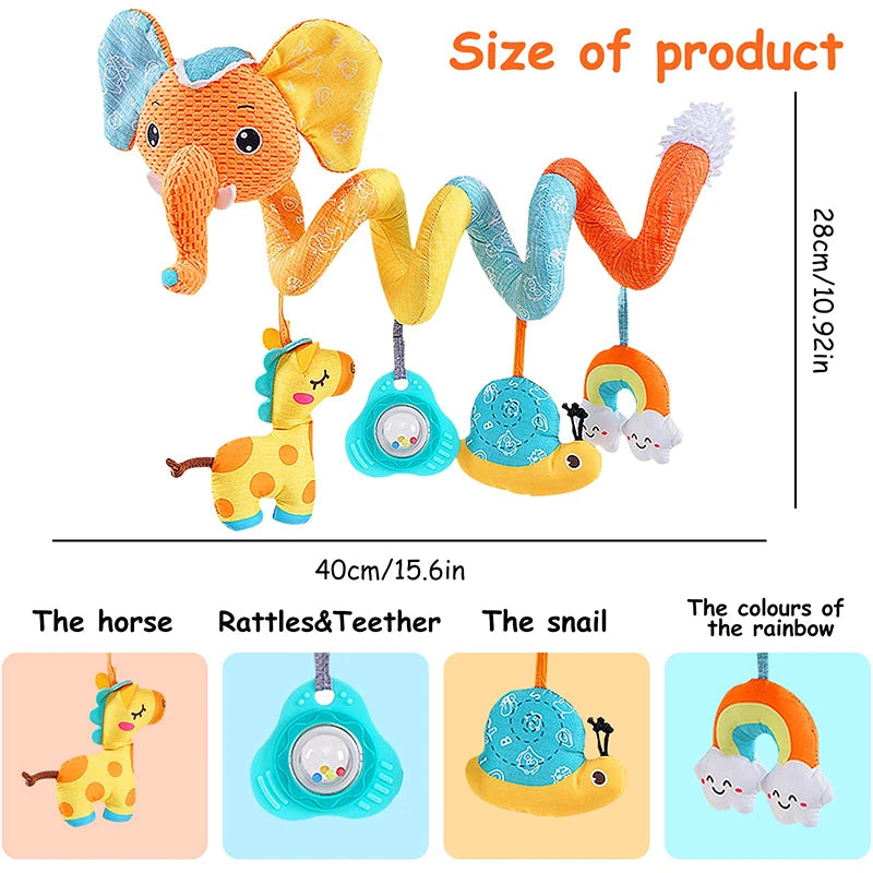 🚗🧸 Jouet de Voiture pour Bébé – Miroir, Grelot, Bruit de Papier &amp; Poignée Squeaky – Jouet d’Éveil pour Siège Auto ou Poussette™