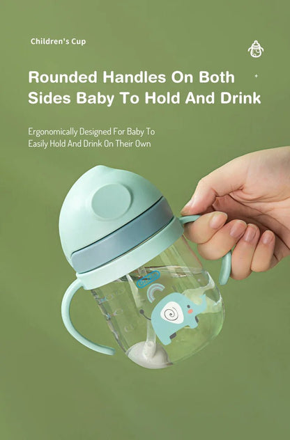 🍼💧 Tasse d’Apprentissage avec Paille – 250 ml | Design Animal Amusant | Sans BPA | Poignées Ergonomiques™ - Planète bébé