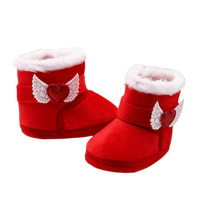 🧣❄️ Bottes d’Hiver Bébé – Chaudes &amp; Mignonnes – Bottines Bébé à Scratch avec Ailes en Cœur – 0 à 18 Mois – Unisexe™ - Planète bébé