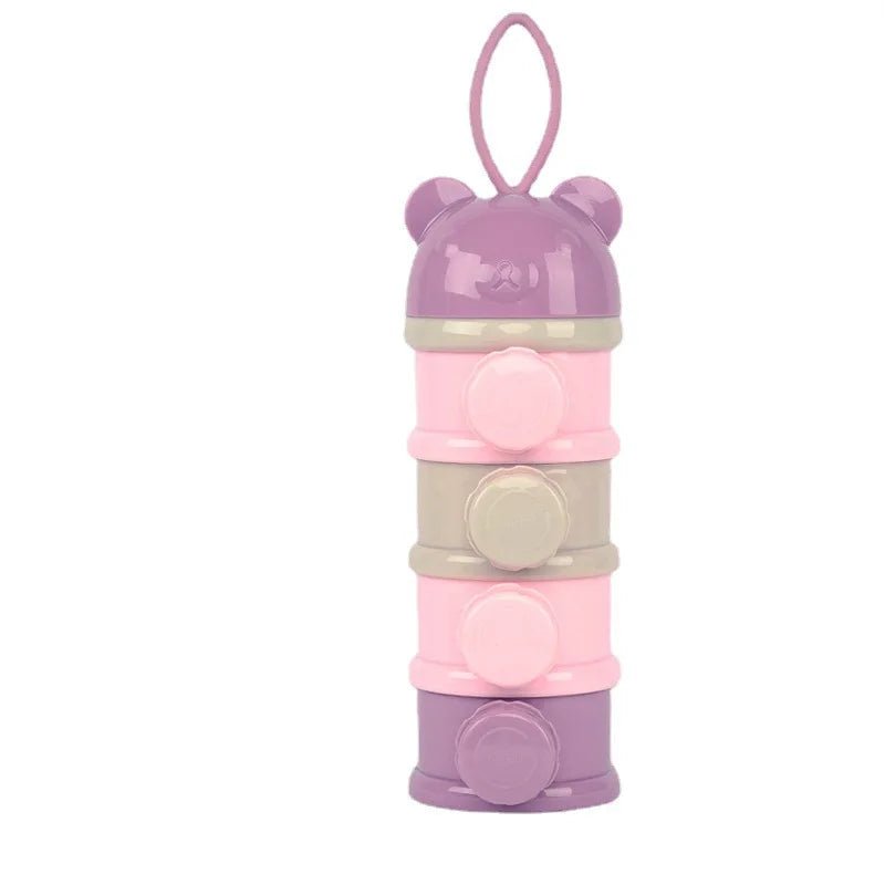 🍼 Boîte Doseuse de Lait en Poudre 4 Couches – Style Ourson | Portable &amp; Pratique™ - Planète bébé