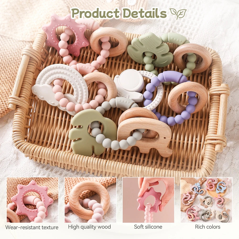 🪐👶 Anneau de Dentition Bébé – Silicone Alimentaire – Bracelet Sensoriel Planète – Dès 0 Mois™ - Planète bébé