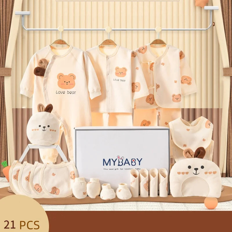 Lot Naissance Complet 21 à 25 Pièces 100% Coton Bébé Garçon et Fille – Ensemble Vêtements et Accessoires Confort™