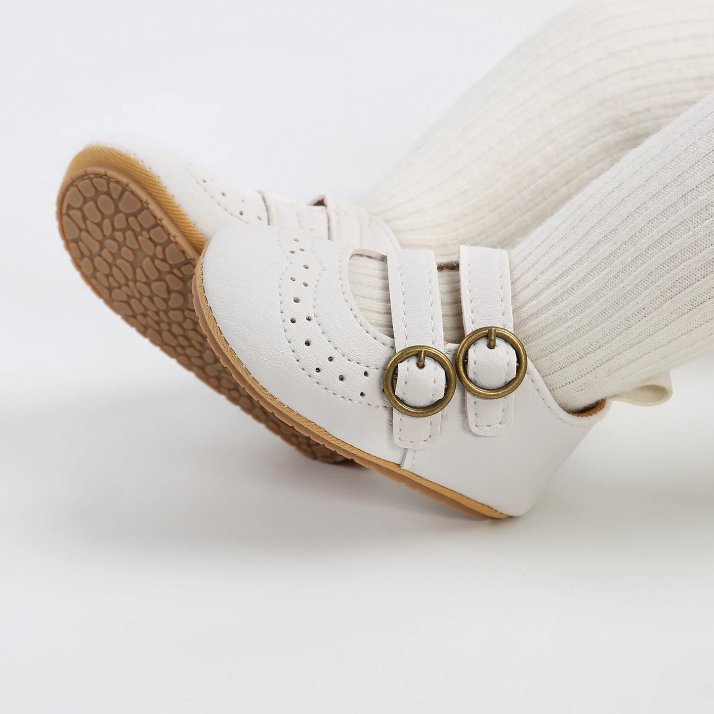 🍼 Chaussures Bébé en Cuir Rétro – Semelle Antidérapante – Meckior™