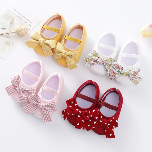 👑✨ Chaussures Bébé Fille Première Marche – Ballerines Antidérapantes avec Nœud – Mariage &amp; Cérémonie – 0 à 12 Mois ™ - Planète bébé