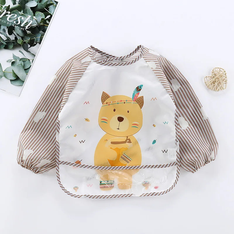 Bavoir Manche Longue Waterproof en EVA pour Bébé – Tablier de Repas Anti-Taches – Ultra Léger &amp; Facile à Nettoyer™