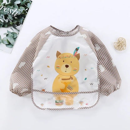 Bavoir Manche Longue Waterproof en EVA pour Bébé – Tablier de Repas Anti-Taches – Ultra Léger &amp; Facile à Nettoyer™