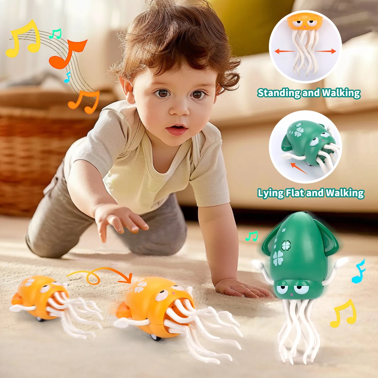 Poulpe Dansant Électronique pour Enfants – Jouet Musical et Interactif – Cadeau Éducatif pour Bébé - Planète bébé