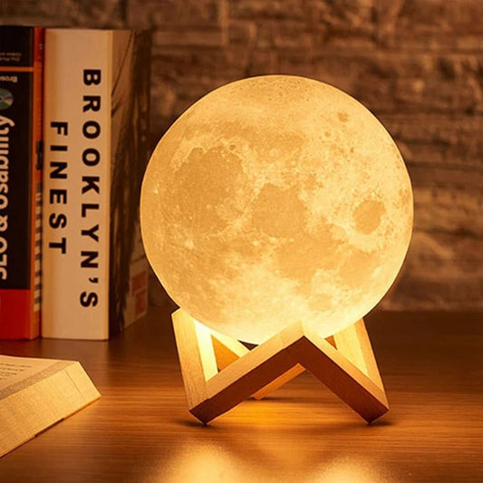 🌕 Veilleuse Lune Galaxy – Lampe de Lecture LED pour Enfants &amp; Chambre™ - Planète bébé