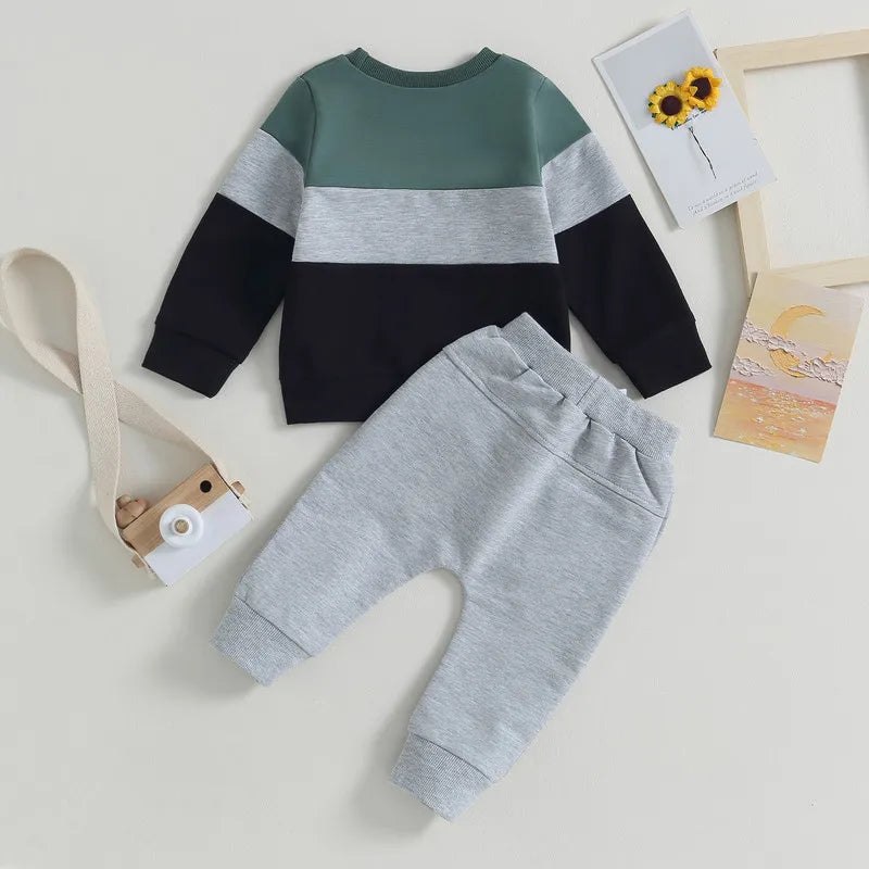 🧸🧥 Ensemble Bébé Garçon 2 Pièces – Sweat à Manches Longues &amp; Pantalon Élastique – Automne – RUEWEY™ - Planète bébé