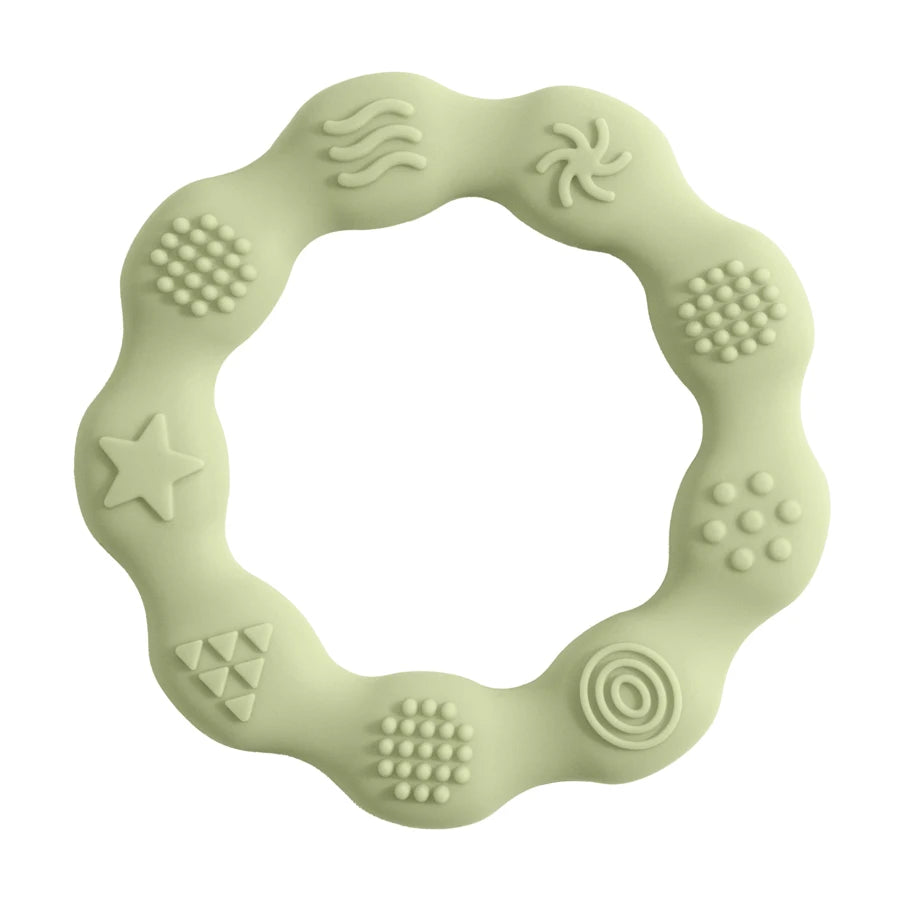 🌸🦷 Anneau de Dentition Fleur – Silicone Alimentaire – Jouet de Molarité &amp; Cognition Tactile pour Bébé™
