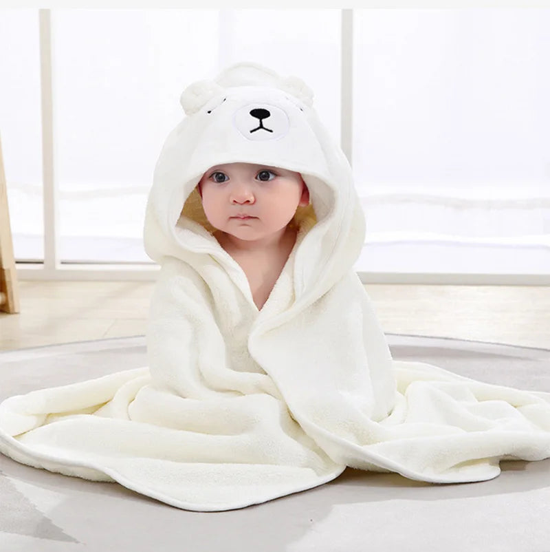🐻🛁 Cape de Bain Bébé à Capuche – Motif Animal – Ultra Douce &amp; Chaude™