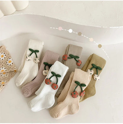 Collants Fille XUNYI – Coton Doux avec Accessoires Cerise