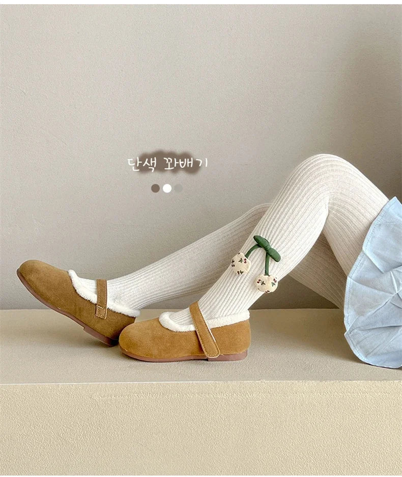 Collants Fille XUNYI – Coton Doux avec Accessoires Cerise