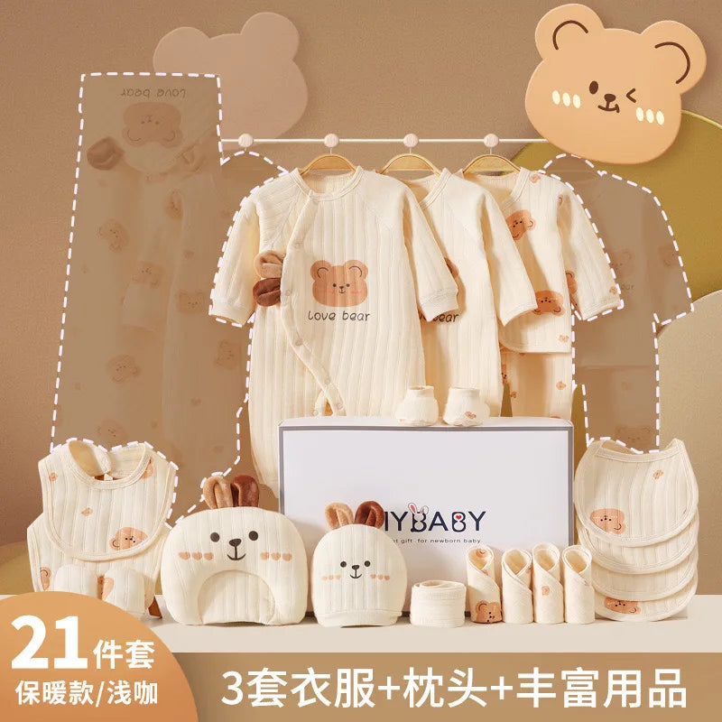 Lot Naissance Complet 21 à 25 Pièces 100% Coton Bébé Garçon et Fille – Ensemble Vêtements et Accessoires Confort™