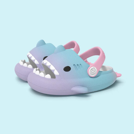🦈🌈 Claquettes Bébé Été – Sandales Enfant Dégradé Arc-en-ciel Requin – Antidérapantes &amp; Ultra Légères – 13 à 22 cm™