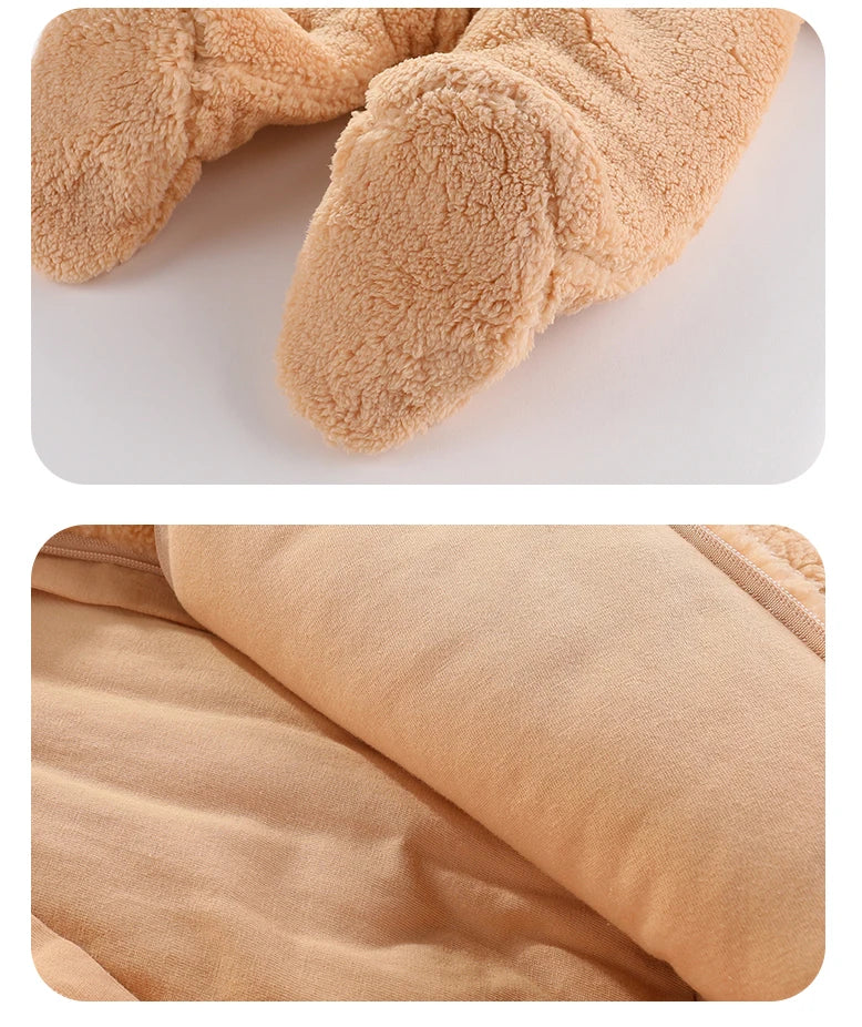 🧸 Combinaison d’Hiver Bébé avec Capuche – Épaisse, Chaude &amp; Mignonne – 0 à 12 Mois™ - Planète bébé