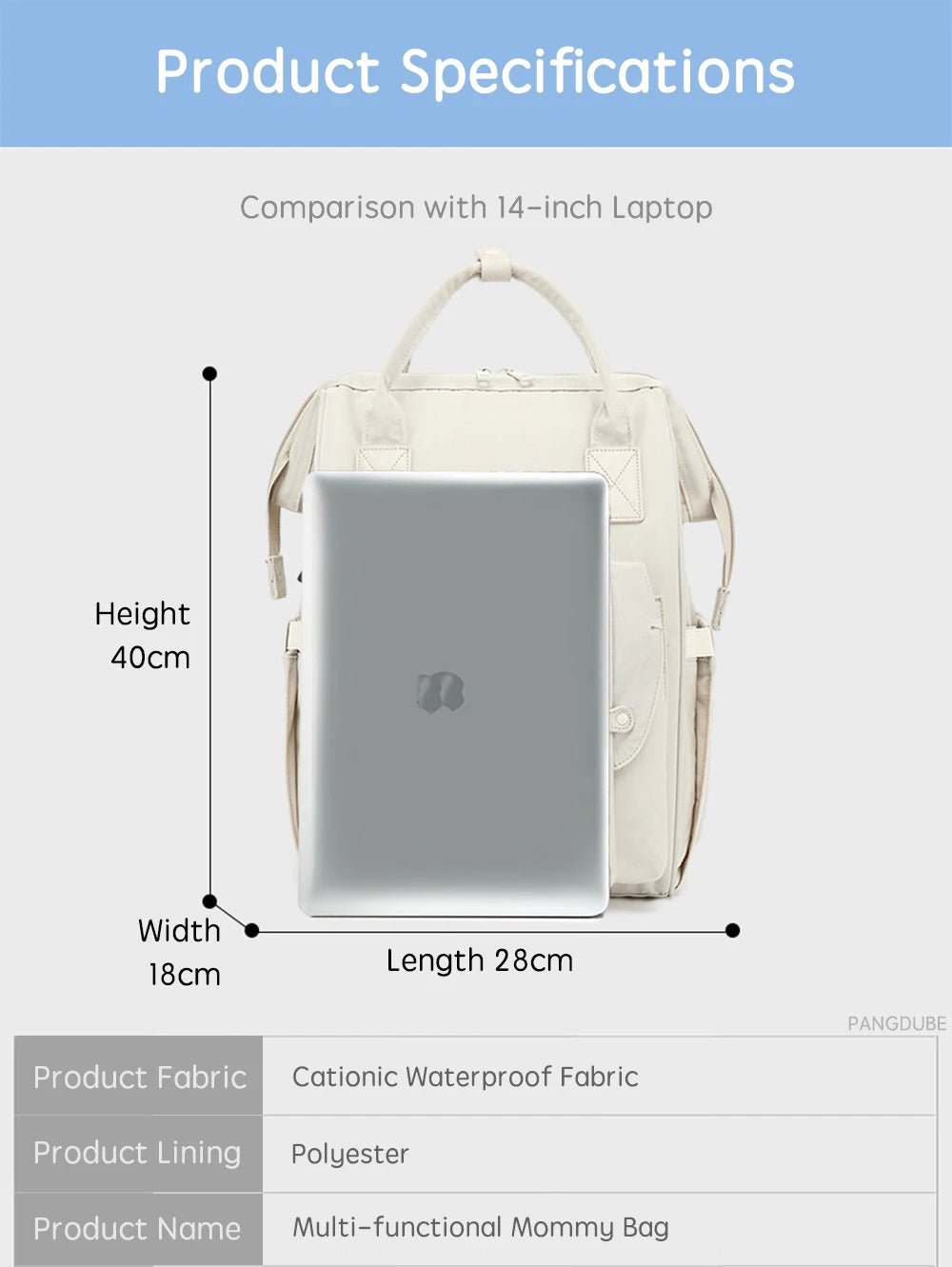 🎒 Sac à Langer PANGDUBE – Sac à Dos Maternité Étanche avec Crochets Poussette™ - Planète bébé