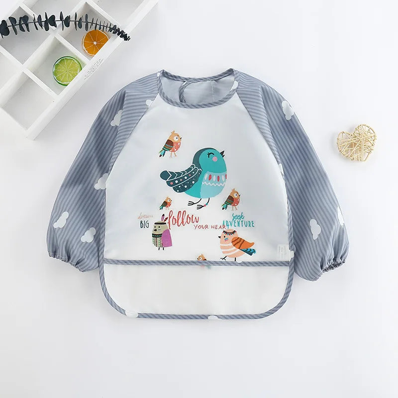 Bavoir Manche Longue Waterproof en EVA pour Bébé – Tablier de Repas Anti-Taches – Ultra Léger &amp; Facile à Nettoyer™