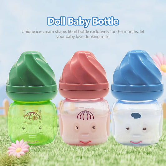🍼 Mini Biberon Portable 60ML pour Nouveau-né – Sans BPA – Idéal Jus, Lait ou Soins Nourrisson™ - Planète bébé