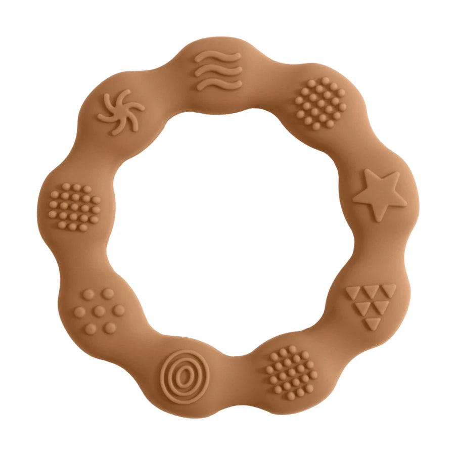 🌸🦷 Anneau de Dentition Fleur – Silicone Alimentaire – Jouet de Molarité &amp; Cognition Tactile pour Bébé™