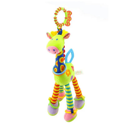 Soft Giraffe Zebra Animal Handbells Rattles Plush Infant Baby Development Handle Toys WIth Teether Baby Toy For Newborn Gifts™