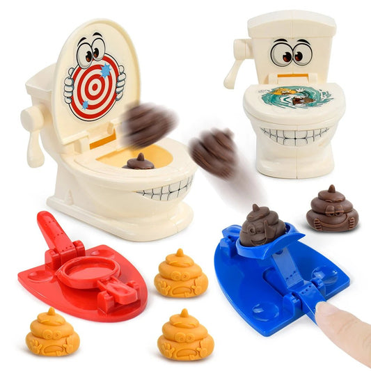 Mini Jeu de Toilette Catapulte – Jouet Anti - Stress Amusant à Deux – Jeu de Lancer de Caca – Tabletop Battle pour Enfants et Adultes® - Planète bébé