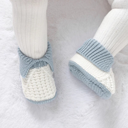 Chaussons Bébé Tricotés Chauds – Patchwork Mode & Faciles à Enfiler™