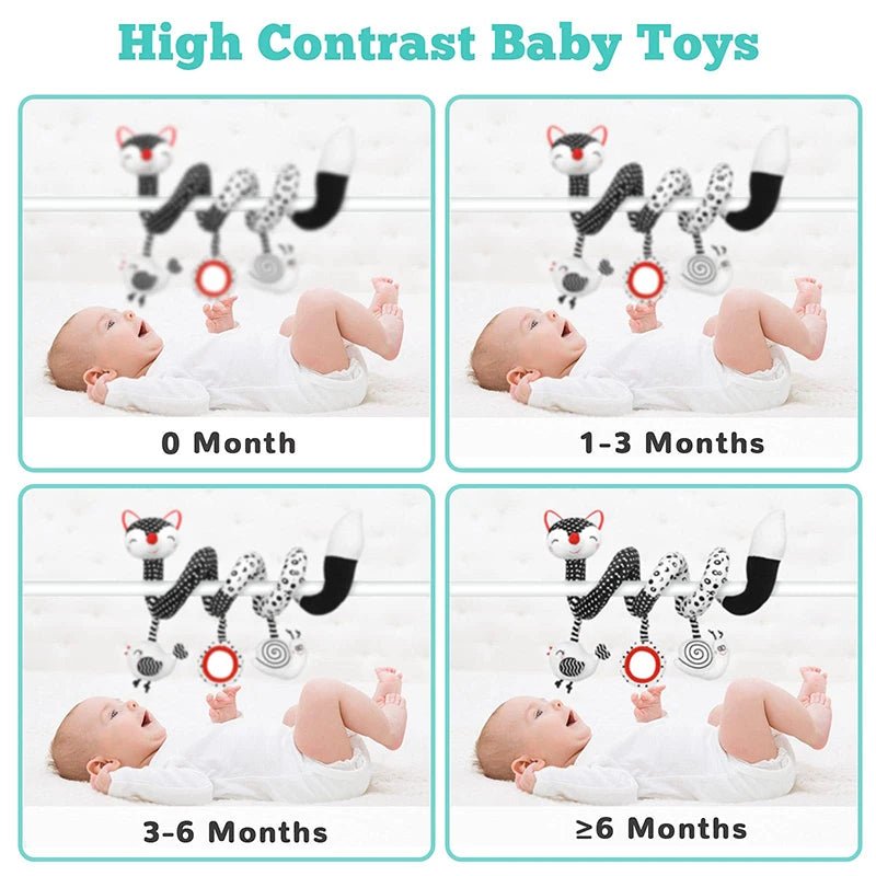 🚗🧸 Jouet de Voiture pour Bébé – Miroir, Grelot, Bruit de Papier &amp; Poignée Squeaky – Jouet d’Éveil pour Siège Auto ou Poussette™ - Planète bébé