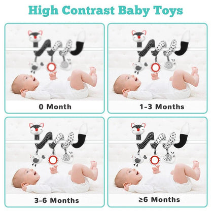 🚗🧸 Jouet de Voiture pour Bébé – Miroir, Grelot, Bruit de Papier &amp; Poignée Squeaky – Jouet d’Éveil pour Siège Auto ou Poussette™ - Planète bébé