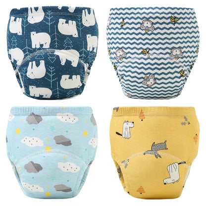 🩲🌿 Lot de 4 Culottes d’Apprentissage Imperméables Bébé – Coton Écologique – Réutilisables &amp; Ultra Douces – 12 à 20 kg – Mixte™ - Planète bébé